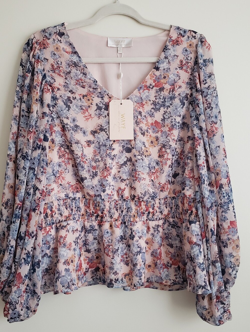 WAYF Floral Long Sleeve Top Size XL New